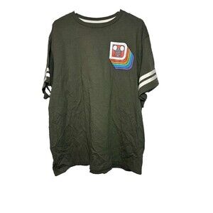 Disney Parks Walt Shirt Men's XL Olive Green Rainbow Mickey Mouse New